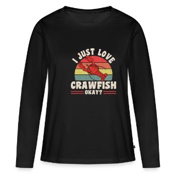 J’adore les écrevisses d’accord? - T-shirt manches longues Premium bio Femme - noir - Devant - Julia (174cm)