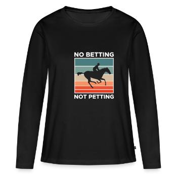 Pas de paris pas de chemise de caresse - T-shirt manches longues Premium bio Femme - noir - Devant - Julia (174cm)
