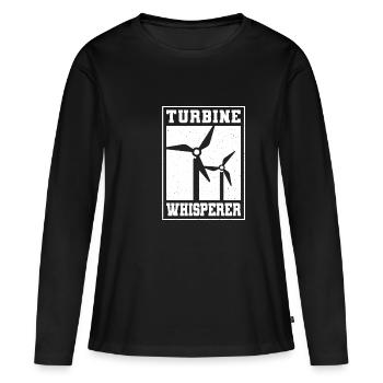 Turbine Whisperer Chemise Cadeau Moulin à vent - T-shirt manches longues Premium bio Femme - noir - Devant - Julia (174cm)