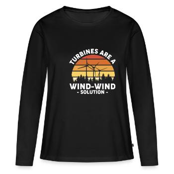 Les turbines sont une chemise de solution éolienne - T-shirt manches longues Premium bio Femme - noir - Devant - Julia (174cm)
