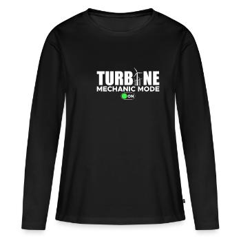 Mode mécanique de turbine sur chemise - T-shirt manches longues Premium bio Femme - noir - Devant - Julia (174cm)