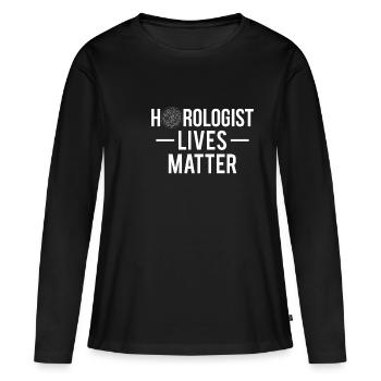 Horlogist Lives Matter - T-shirt manches longues Premium bio Femme - noir - Devant - Julia (174cm)