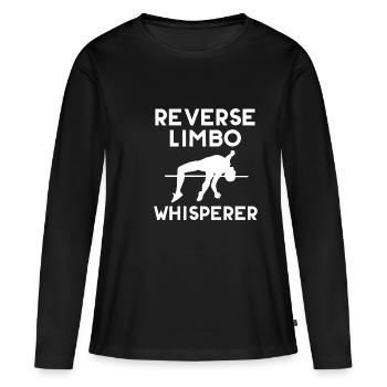 Reverse Limbo Whisperer Shirt Geschenk - Frauen Premium Bio Langarmshirt - Schwarz - Vorne - Julia (174cm)