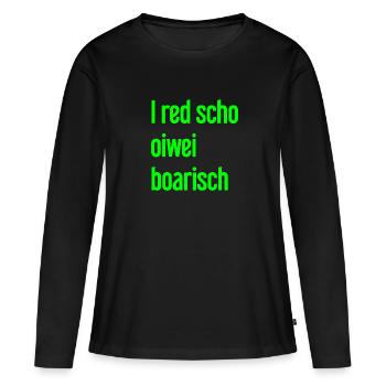 I red scho oiwei boarisch - Women's Premium Organic Long Sleeve Shirt - black - Front - Julia (174cm)