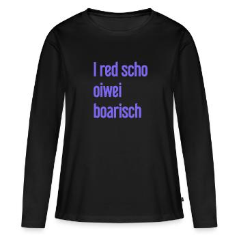 I red scho oiwei boarisch - T-shirt manches longues Premium bio Femme - noir - Devant - Julia (174cm)