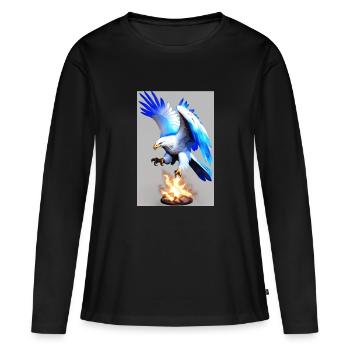 Aigle animal blanc - T-shirt manches longues Premium bio Femme - noir - Devant - Julia (174cm)