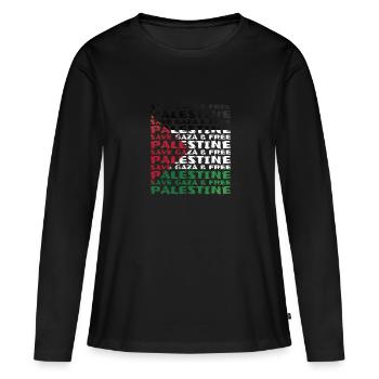 Free Palestine Geschenk Palästina Flagge - Frauen Premium Bio Langarmshirt - Schwarz - Vorne - Julia (174cm)