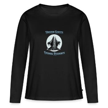 Unseen guests eternal residents - Women's Premium Organic Long Sleeve Shirt - black - Front - Julia (174cm)