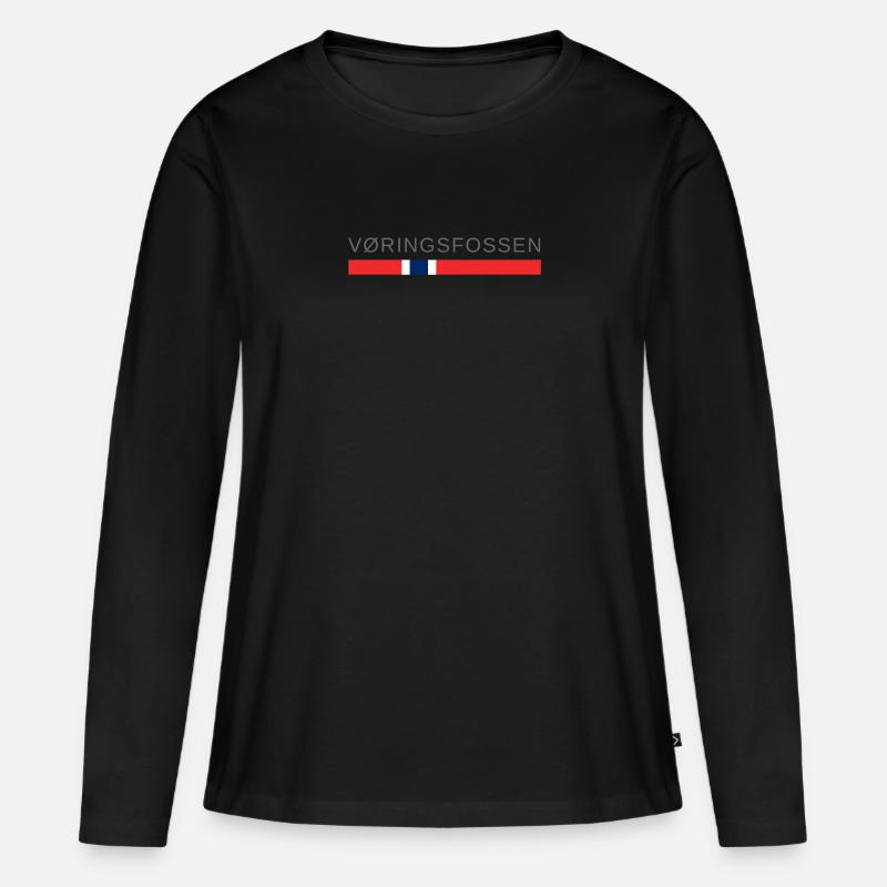 Vøringsfossen Norwegen - Frauen Premium Bio Langarmshirt - Schwarz