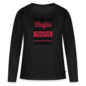 Chefin Lustig Geschenk bestes Team aller Zeiten 2C - Frauen Premium Bio Langarmshirt - Schwarz - Vorne - Julia (174cm)