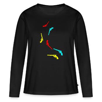 weapon pistol - Women's Premium Organic Long Sleeve Shirt - black - Front - Julia (174cm)