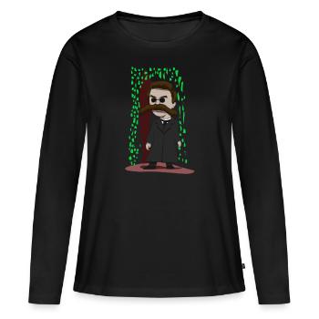 Nietzsche de la matrice - T-shirt manches longues Premium bio Femme - noir - Devant - Julia (174cm)
