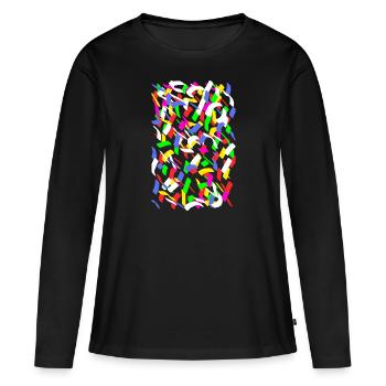 Je ne suis pas pour les papiers - T-shirt manches longues Premium bio Femme - noir - Devant - Julia (174cm)