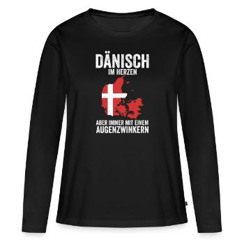 Danois Danemark - T-shirt manches longues Premium bio Femme - noir - Devant - Julia (174cm)