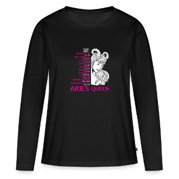Sternzeichen Widder - Frauen Premium Bio Langarmshirt - Schwarz - Vorne - Julia (174cm)