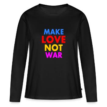 Make love not war - T-shirt manches longues Premium bio Femme - noir - Devant - Julia (174cm)