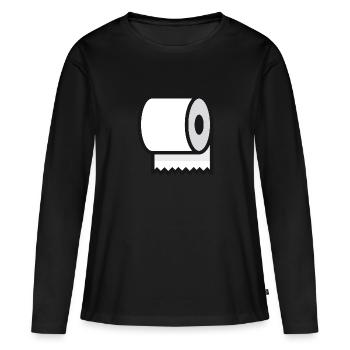 Papier toilette papier toilette rouleau papier toilette - T-shirt manches longues Premium bio Femme - noir - Devant - Julia (174cm)