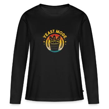 Illustration de pain drôle de mode à la levure - T-shirt manches longues Premium bio Femme - noir - Devant - Julia (174cm)