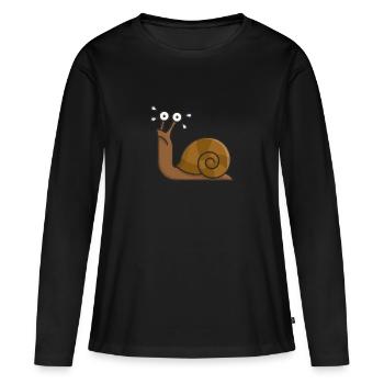 Escargot boiteux - T-shirt manches longues Premium bio Femme - noir - Devant - Julia (174cm)