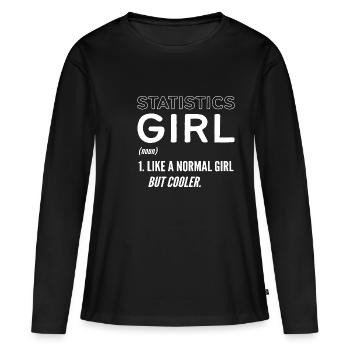 Cadeau de chercheuse en statistiques - T-shirt manches longues Premium bio Femme - noir - Devant - Julia (174cm)