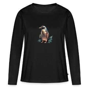 The Bronze Penguin - Women's Premium Organic Long Sleeve Shirt - black - Front - Julia (174cm)