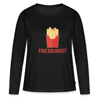 Cadeau gastronomique frison - T-shirt manches longues Premium bio Femme - noir - Devant - Julia (174cm)