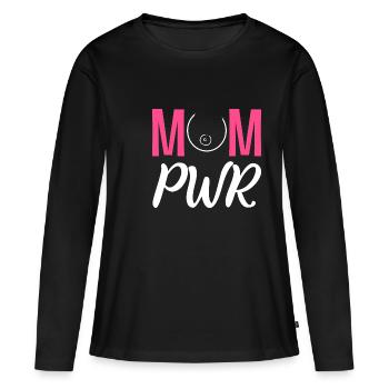 Mutter PWR Fleißige Mutter Gift - Frauen Premium Bio Langarmshirt - Schwarz - Vorne - Julia (174cm)