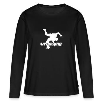 Ringer - Frauen Premium Bio Langarmshirt - Schwarz - Vorne - Julia (174cm)