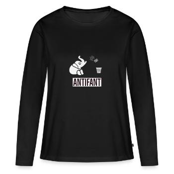 Antifant - Frauen Premium Bio Langarmshirt - Schwarz - Vorne - Julia (174cm)