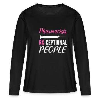 Rx-tezeptionale Leute Hervorragender Arbeiter Gesc - Frauen Premium Bio Langarmshirt - Schwarz - Vorne - Julia (174cm)