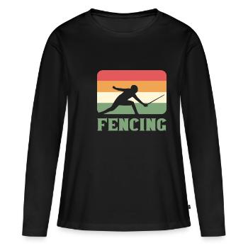 Escrime Rétro Candidat Cadeau - T-shirt manches longues Premium bio Femme - noir - Devant - Julia (174cm)