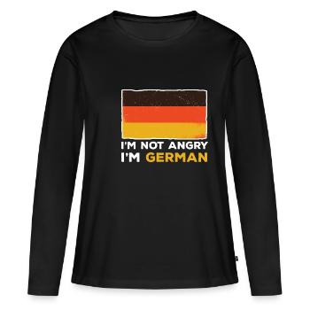 Je ne suis pas en colère, je suis allemand désespéré - T-shirt manches longues Premium bio Femme - noir - Devant - Julia (174cm)