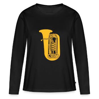 TUBA brass 2 - Women's Premium Organic Long Sleeve Shirt - black - Front - Julia (174cm)