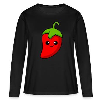Chilli Comic - Frauen Premium Bio Langarmshirt - Schwarz - Vorne - Julia (174cm)