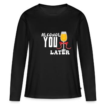 Alcool Vous plus tard Humour alcoolique Vodka-Liebhab - T-shirt manches longues Premium bio Femme - noir - Devant - Julia (174cm)