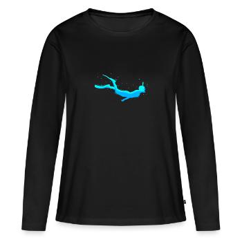 Apnée plongée plongée plongeur plongée cadeau - T-shirt manches longues Premium bio Femme - noir - Devant - Julia (174cm)