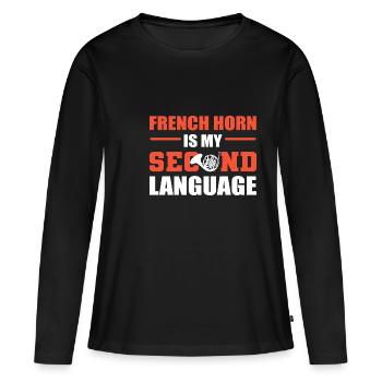 My Second Language Instrumentalist Gift - Women's Premium Organic Long Sleeve Shirt - black - Front - Julia (174cm)