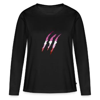 Lesbian LGBT Gay Pride Lesbian CSD Wound - T-shirt manches longues Premium bio Femme - noir - Devant - Julia (174cm)