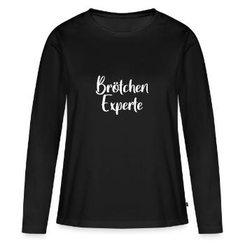 Brötchen Experte - Frauen Premium Bio Langarmshirt - Schwarz - Vorne - Julia (174cm)