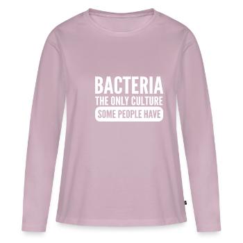 La seule culture. Poison pour personne honnête - T-shirt manches longues Premium bio Femme - rose poudré - Devant - Julia (174cm)