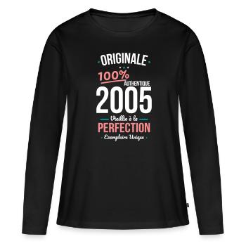 20 Year Anniversary - Original 2005 - Women's Premium Organic Long Sleeve Shirt - black - Front - Julia (174cm)