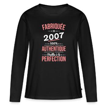 18th Birthday - Made in 2007 - Women's Premium Organic Long Sleeve Shirt - black - Front - Julia (174cm)