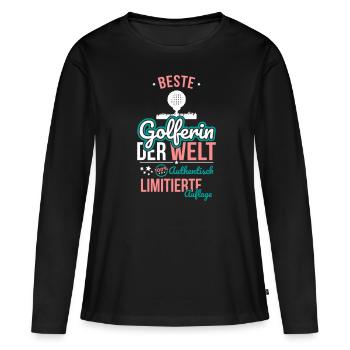 Beste Golferin der Welt - 100% Authentisch - Frauen Premium Bio Langarmshirt - Schwarz - Vorne - Julia (174cm)