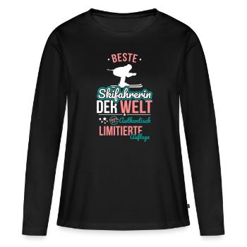 Best female skier in the world - 100% Authentic - Women's Premium Organic Long Sleeve Shirt - black - Front - Julia (174cm)