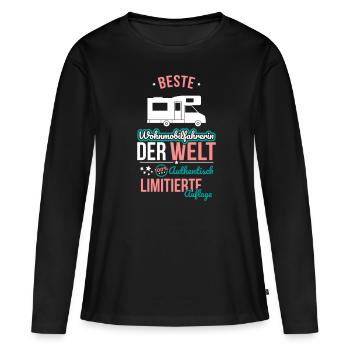 Best Female Motorhome Driver - 100% Authentic - Women's Premium Organic Long Sleeve Shirt - black - Front - Julia (174cm)
