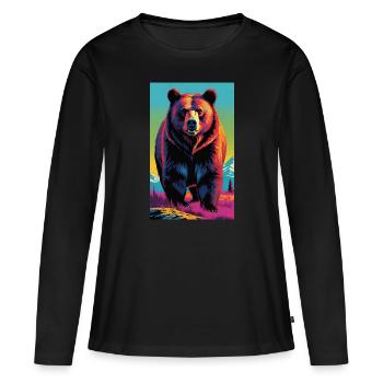 Bear | Brown Bear | Grizzly Bear | Animals - Women's Premium Organic Long Sleeve Shirt - black - Front - Julia (174cm)