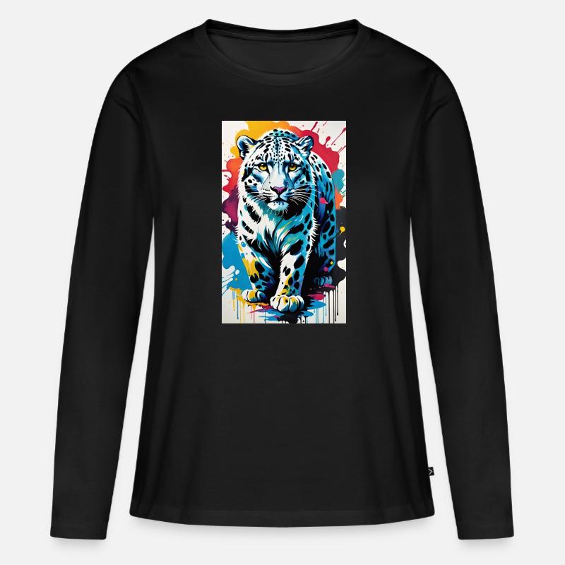 Snow Leopard | Leopard | Predator - Women's Premium Organic Long Sleeve Shirt - black
