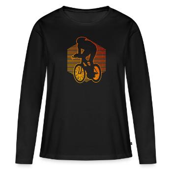 Cycliste sur route femmes course cyclisme vélo de route - T-shirt manches longues Premium bio Femme - noir - Devant - Julia (174cm)