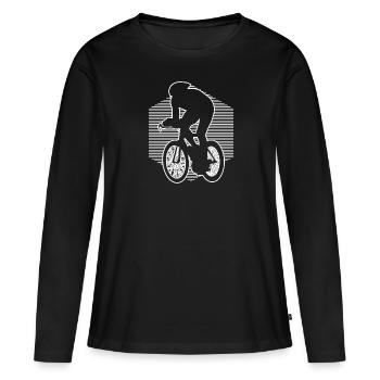 Vélo de course vélo de route cycliste de course vélo de route dames - T-shirt manches longues Premium bio Femme - noir - Devant - Julia (174cm)