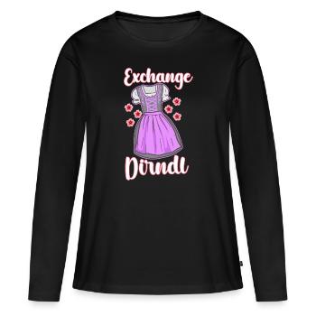 Exchange Dirndl October fest Dirndl Folk Festival - Frauen Premium Bio Langarmshirt - Schwarz - Vorne - Julia (174cm)